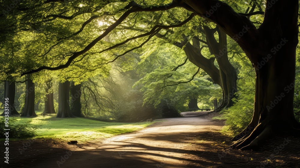 Naklejka premium canopy tree border