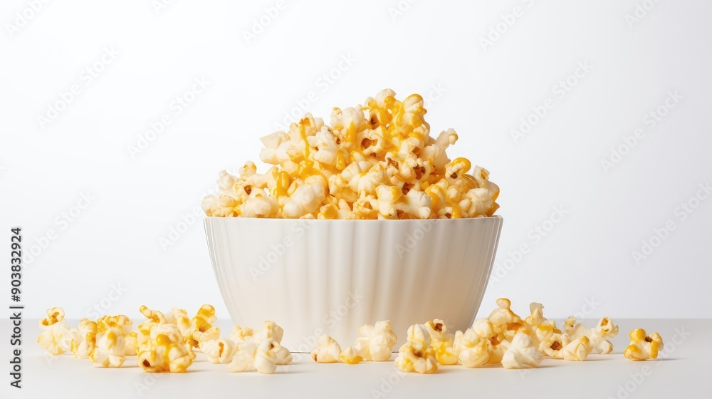 butter popcorn on white butter popcorn on white