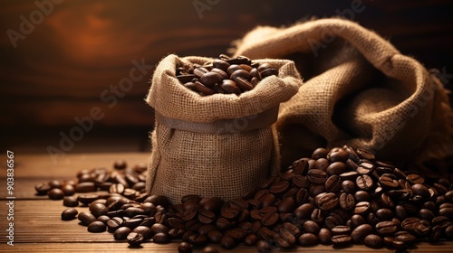 shiny bag of coffee beans photo
