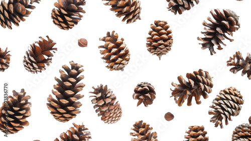 Pine cone set on transparent background 