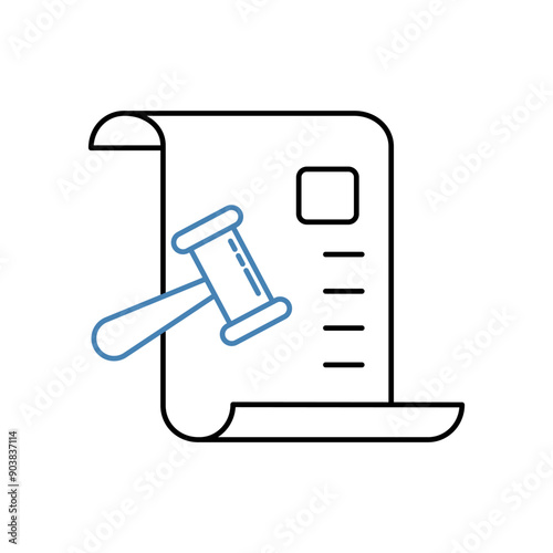 court order concept line icon. Simple element illustration. court order concept outline symbol design.