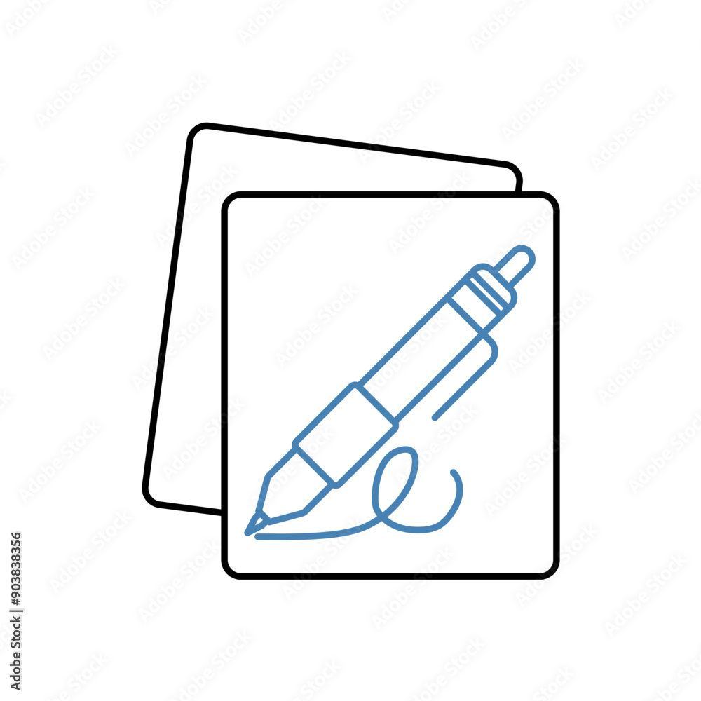 signature concept line icon. Simple element illustration. signature concept outline symbol design. signature concept line icon. Simple element illustration. signature concept outline symbol design.