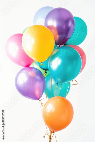Wallpaper Mural Colorful Pastel Balloons Cluster Against White Background Torontodigital.ca