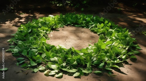 green leaves in a circle photo