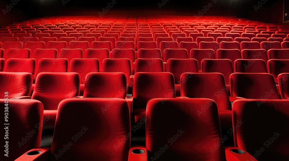 Obraz premium comfortable red theater seats