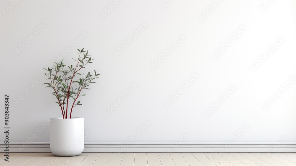 Fototapeta premium empty white wall corner