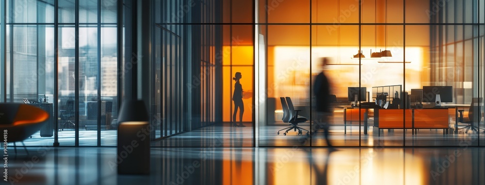 Business or call center office interior with blurred background for corporate business Business or call center office interior with blurred background for corporate business