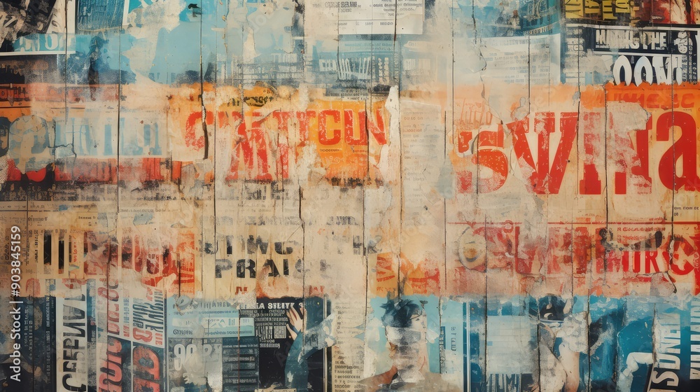 Fototapeta premium classic old movie poster texture