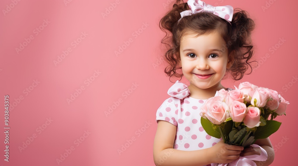 girl pink background polka dots girl pink background polka dots
