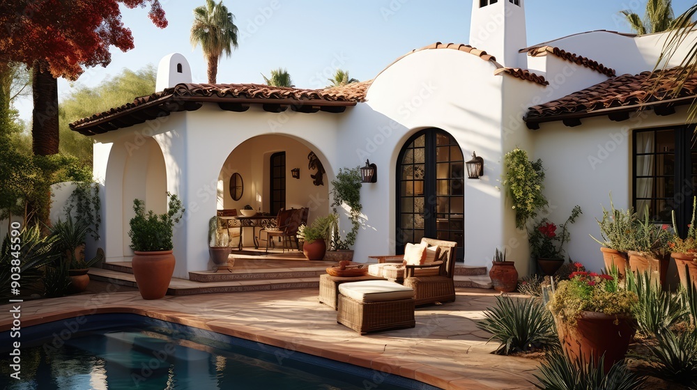 Naklejka premium red southwestern house