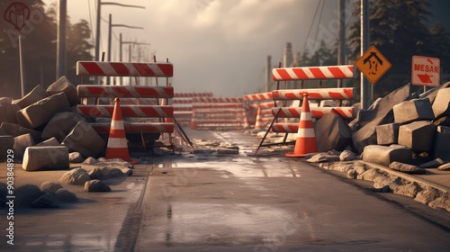 maintenance barricaded road