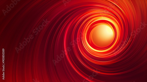 Intense Red Spiral Design, Mesmerizing Abstract Vector Illustration