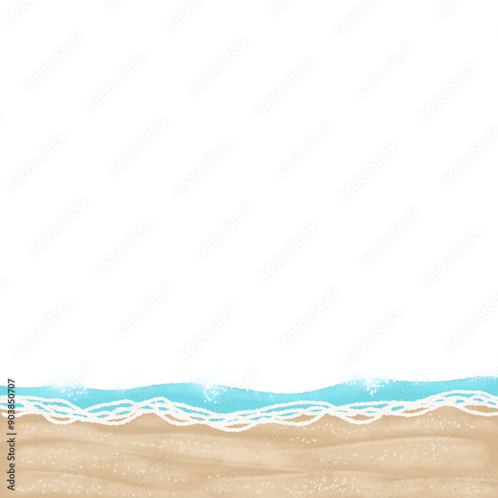 Obraz premium wave on the beach frame border