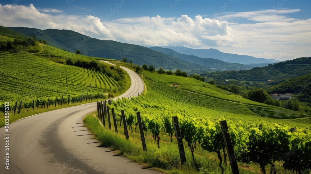 Obraz premium meandering twisting road