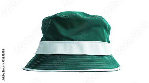 Green bucket hat on transparent background