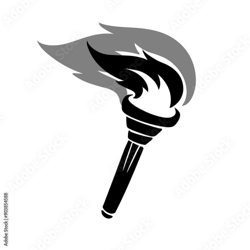 Silhouette of Olympic Torch Vector Illustration