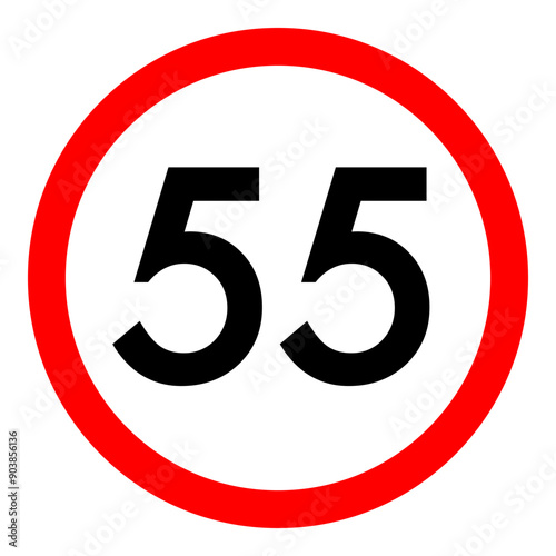 Speed limit 5 round road traffic icon flat design for project