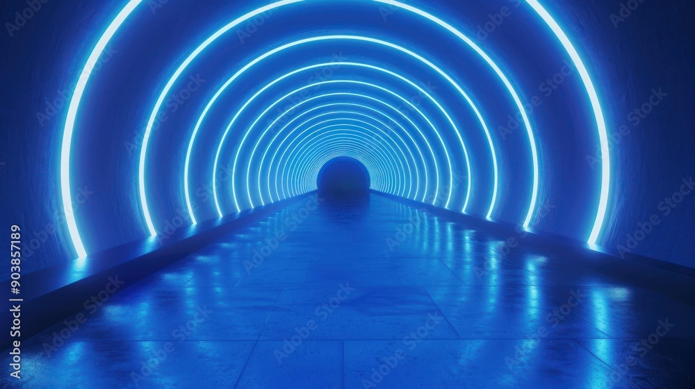 Naklejka premium Neon Lights Tunnel