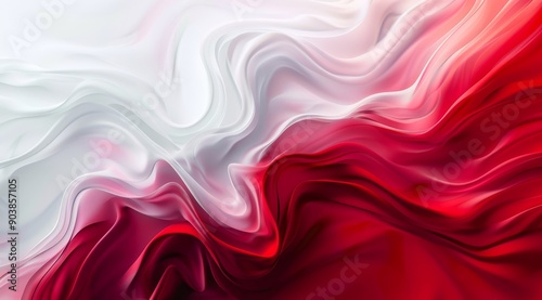 This is an absolutely stunning abstract piece featuring flowing red and white fabric, ideal for elegant designs