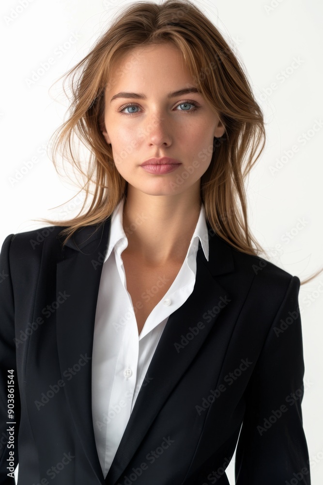 A businesswoman wearing formal suit isolated created with Generative AI A businesswoman wearing formal suit isolated created with Generative AI