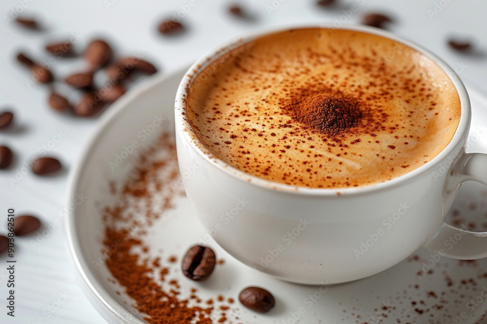AI generated image of cup glass tasty aromatic coffee drink isolated on white color background generative ai AI generated image of cup glass tasty aromatic coffee drink isolated on white color background generative ai