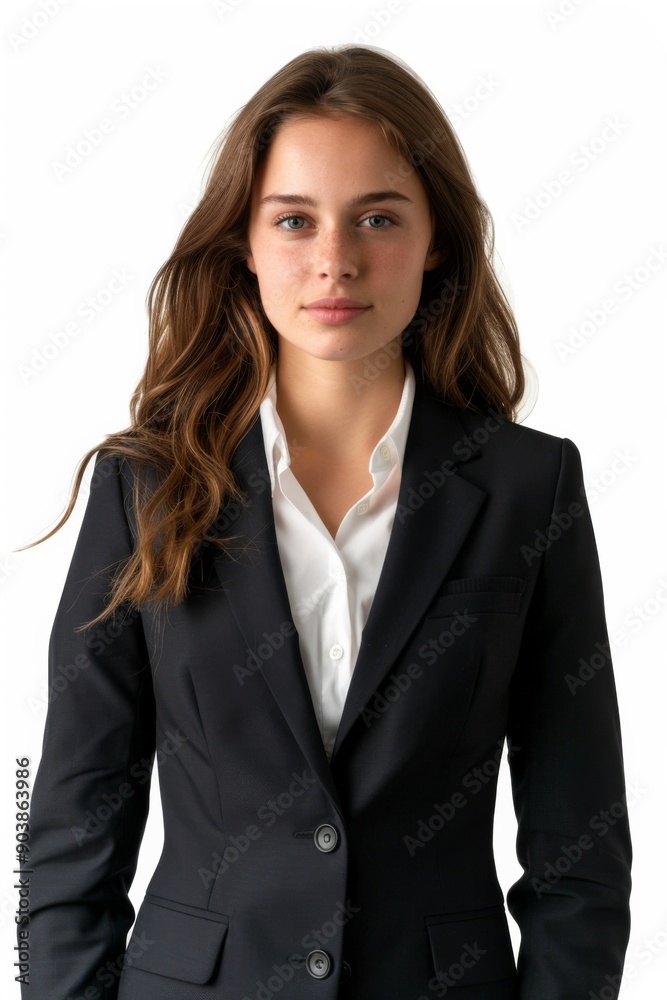 A businesswoman wearing formal suit isolated created with Generative AI A businesswoman wearing formal suit isolated created with Generative AI