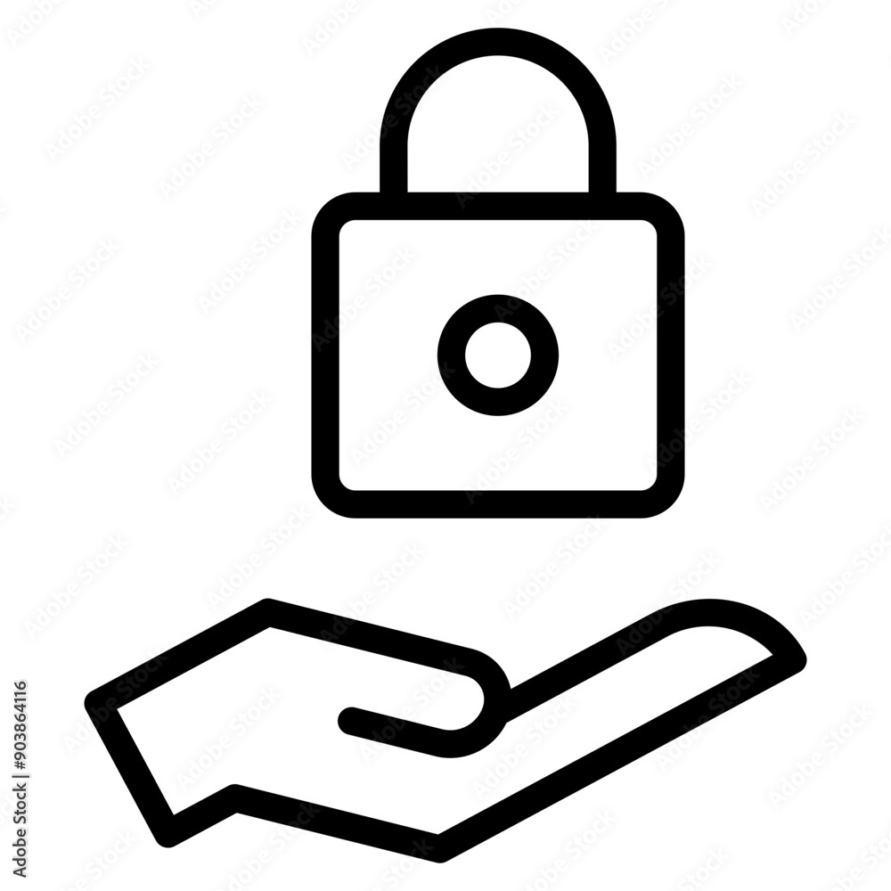 Padlock icon, security icon. 