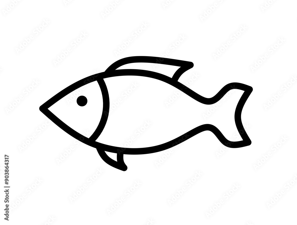 fish icon vector with line design fish icon vector with line design