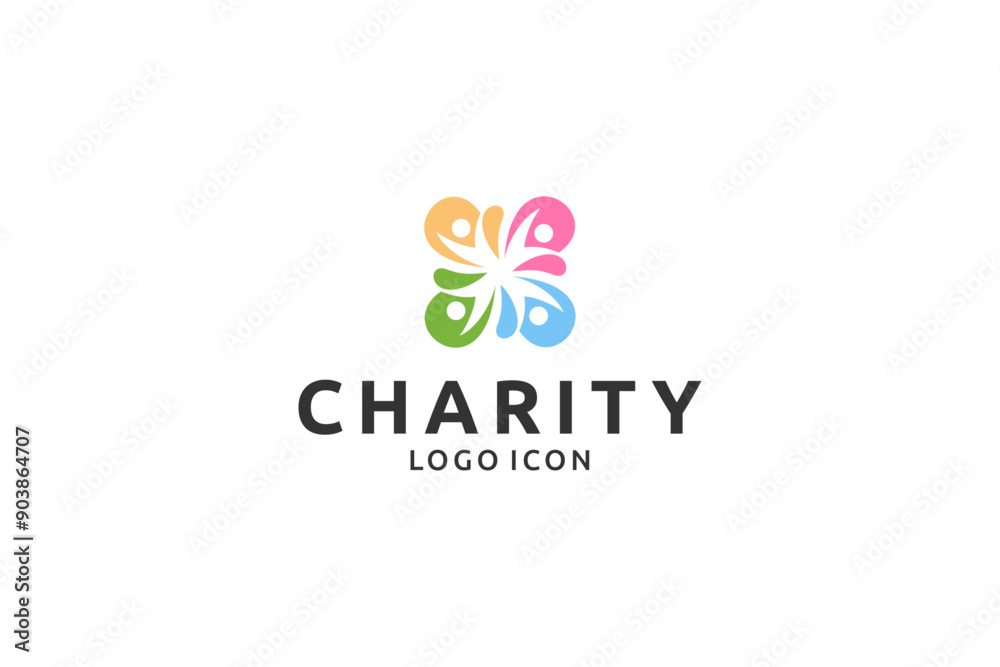 Social foundation logo with colorful concept Social foundation logo with colorful concept