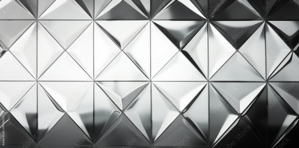 Abstract Geometric Pattern with Shiny Chrome Tiles Abstract Geometric Pattern with Shiny Chrome Tiles