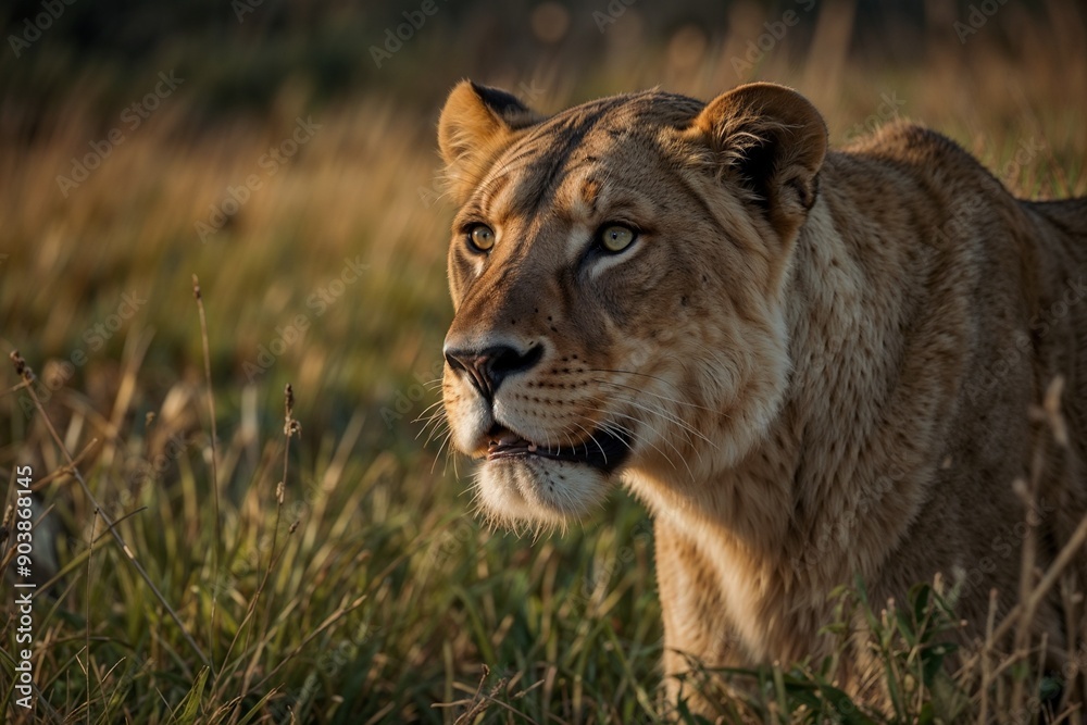 Obraz premium lion in the forest 