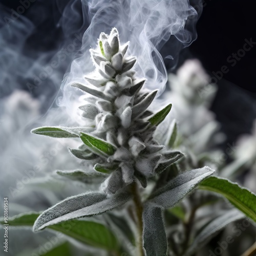 smoky white sage a earthy and herbal scent with a smoky white sa photo