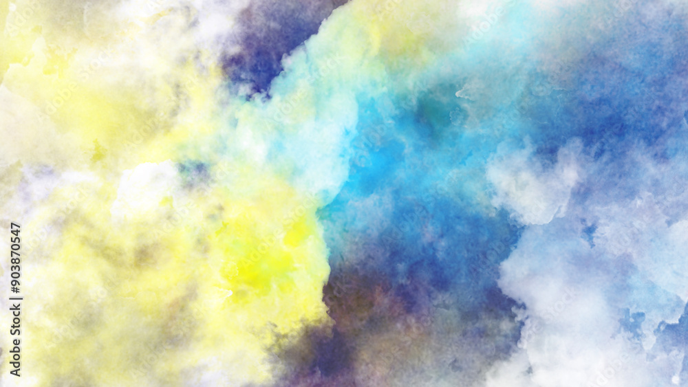 Fototapeta premium Abstract painting background. Colorful watercolor background texture. Background with sky effect. 