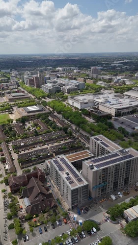 Aerial shot of Milton Keynes Central, Midsummer Place, Avebury Boulevard