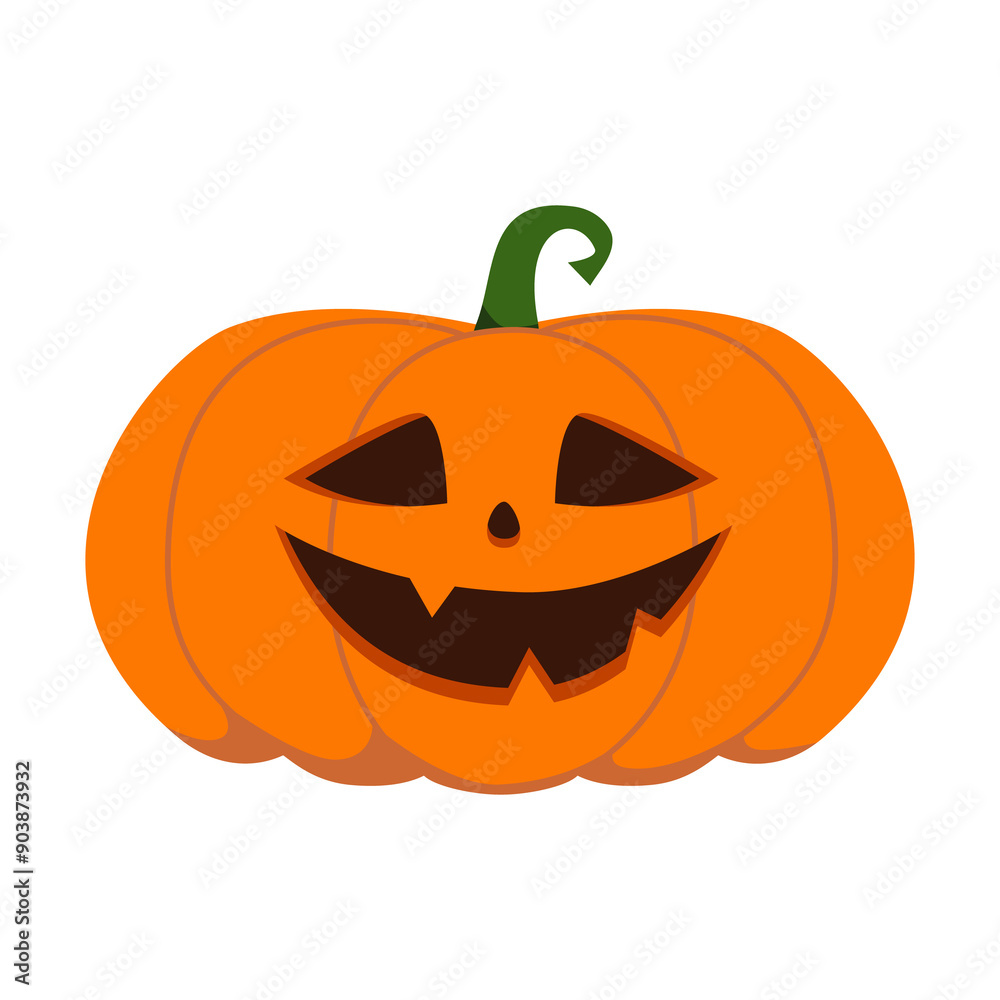 Funny Halloween orange pumpkin - Jack o'lantern. Illustration on transparent background Funny Halloween orange pumpkin - Jack o'lantern. Illustration on transparent background