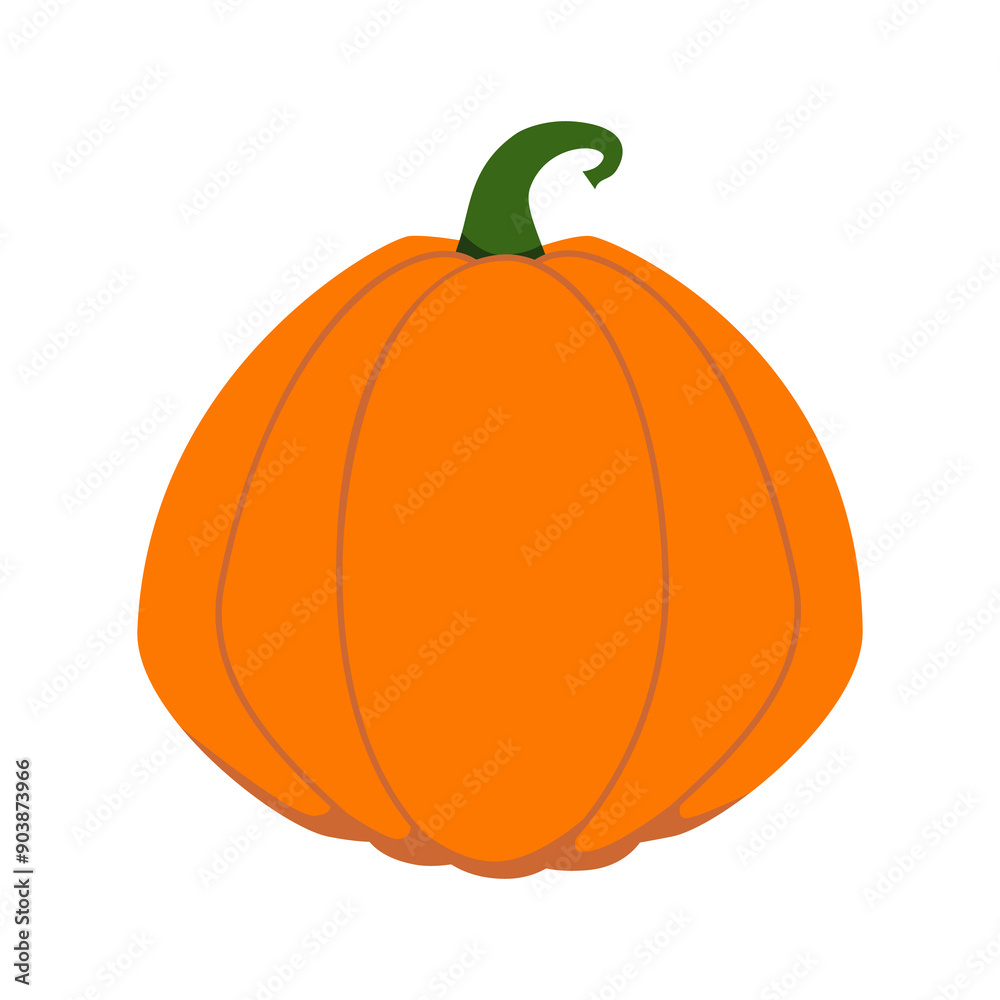 Orange flat pumpkin. Illustration on transparent background Orange flat pumpkin. Illustration on transparent background