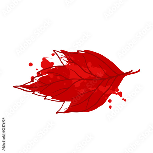 Abstract, decorative autumn leaves. Vector graphics.