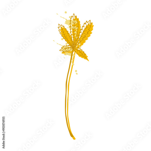 Abstract, decorative autumn leaves. Vector graphics.