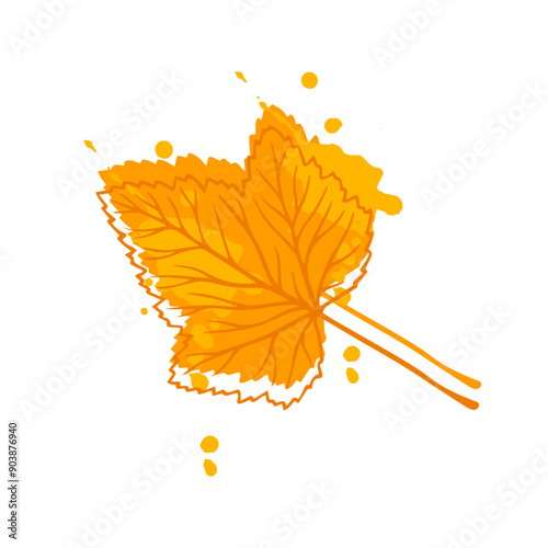 Abstract, decorative autumn leaves. Vector graphics.