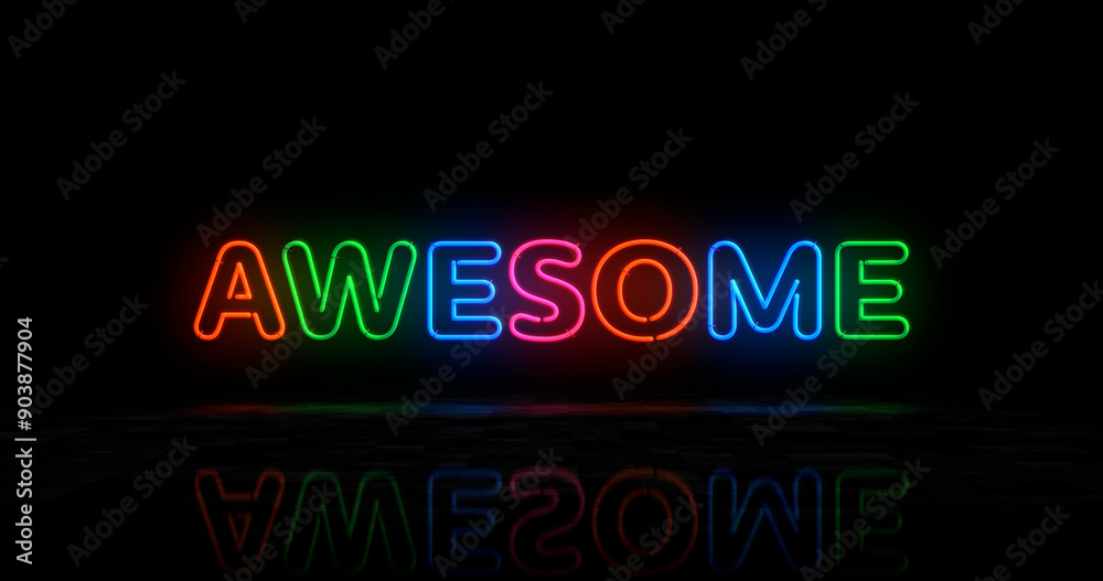Awesome and unique neon light 3d illustration Awesome and unique neon light 3d illustration