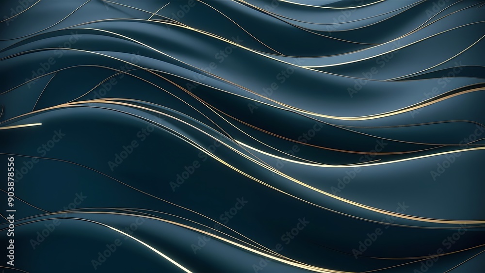 abstract wavy blue wallpaper with golden lines abstract wavy blue wallpaper with golden lines