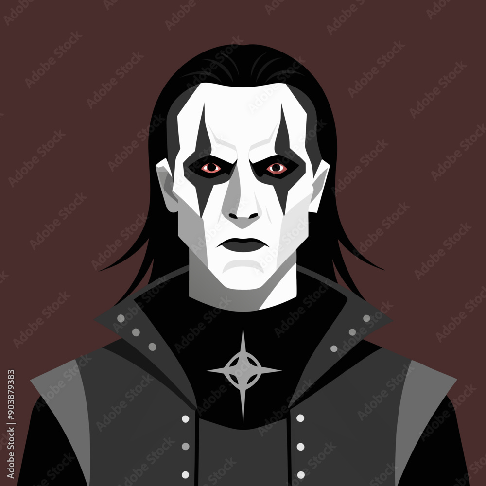 face of balck-metal man vector illustration face of balck-metal man vector illustration