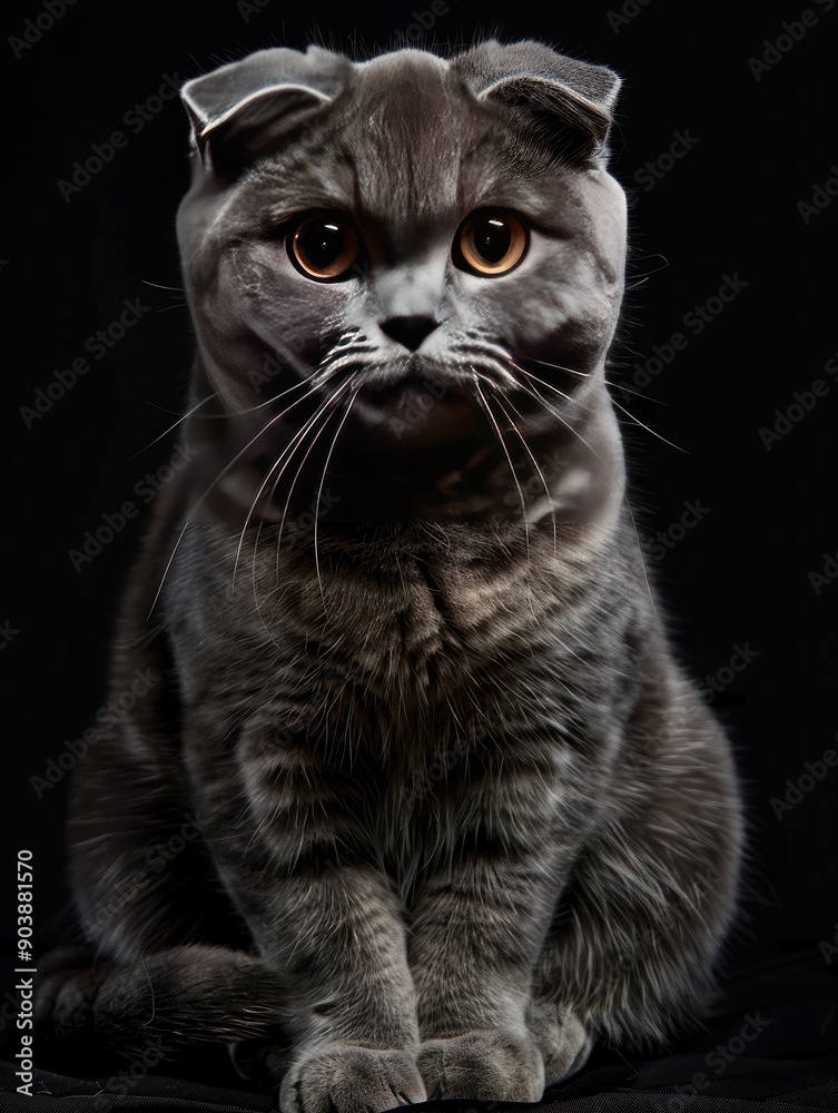 Fototapeta premium Scottish Fold Cat with Orange Eyes