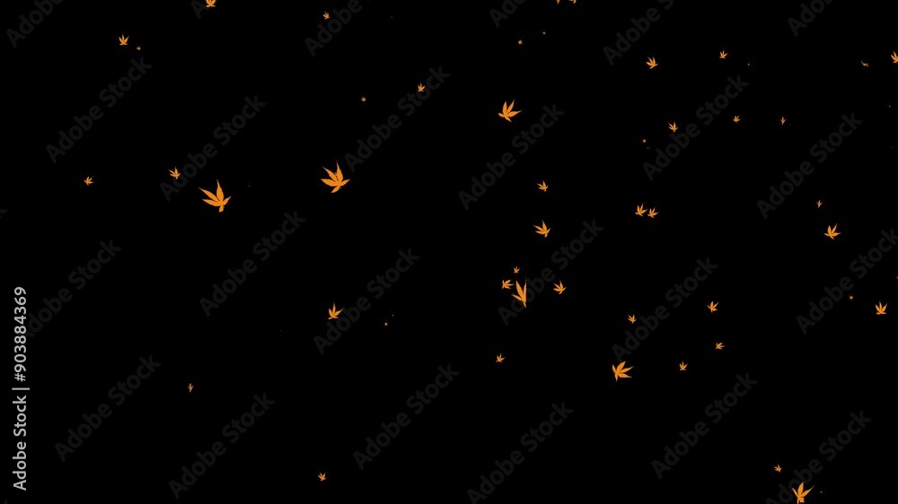 alpha Maple leaves falling in the wind