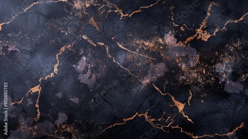 Abstract black and gold marble texture background.