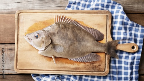 Beautiful Freshwater Drum Fish Swimming in Clear Waters of North American Lakes and Rivers, Isolated on White Background photo