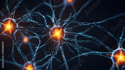 brain and nerve cells electrical pulses Neurons electrical pulses. Interconnected neurons with electrical pulses

