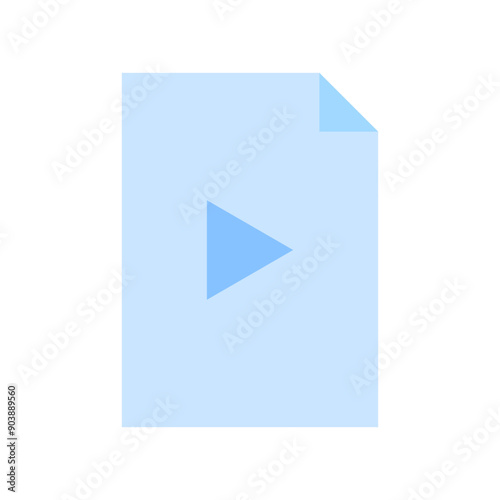 Free Download Blue video file icon. Simple document shape. Bright blue vector. Play symbol design. - GFXLoad