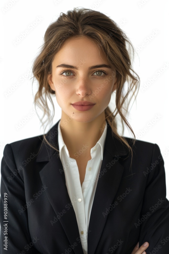 A businesswoman wearing formal suit isolated created with Generative AI A businesswoman wearing formal suit isolated created with Generative AI