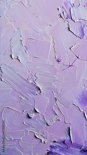 Light purple oil painting texture with white brush strokes on a smooth background..
